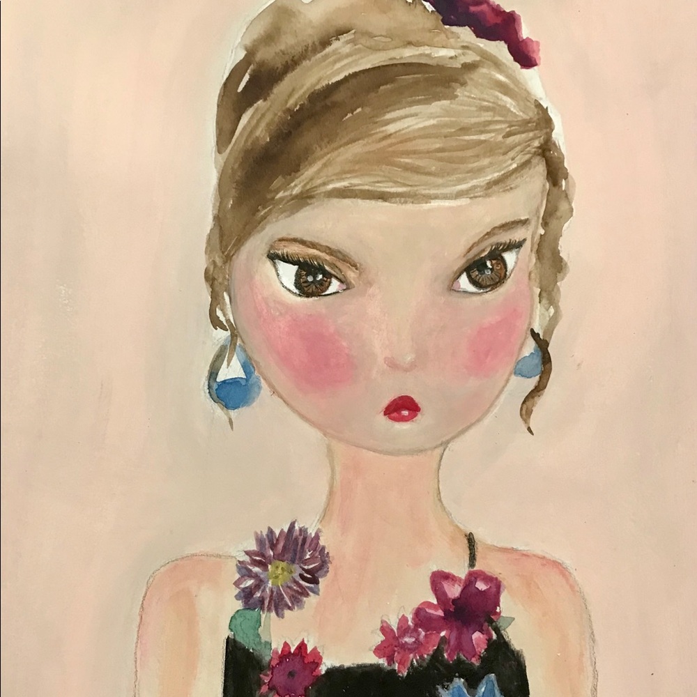 Original Watercolor Painting fashion Art